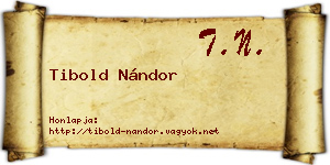 Tibold Nándor névjegykártya