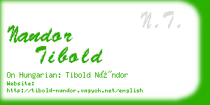 nandor tibold business card